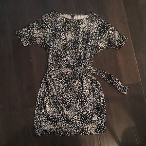 Dalmatian print wrap dress
